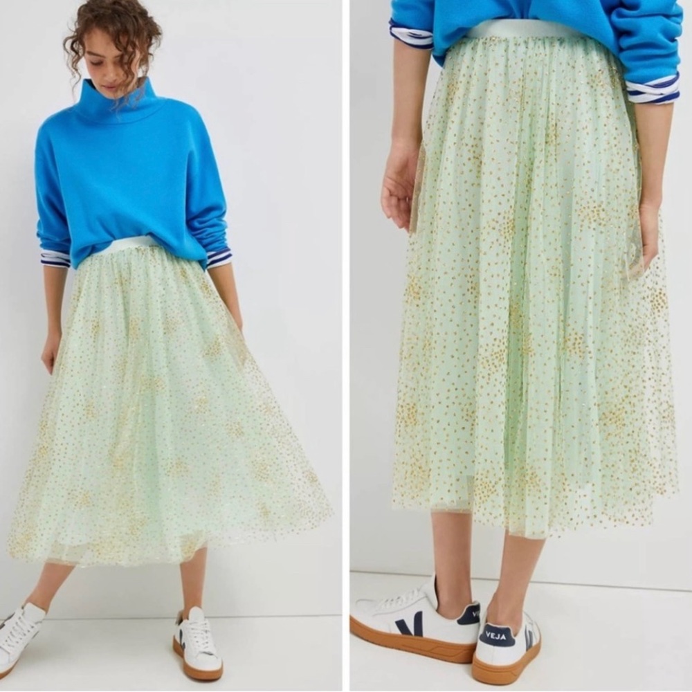 Anthropologie Sydney Women's Shimmering Tulle Midi Skirt Size Medium